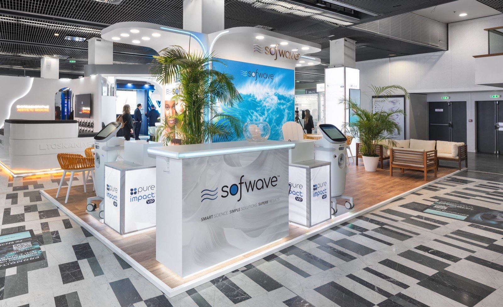 Stand Sofwave conçu par Decore Studio Events